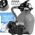 KESSER® Sandfilteranlage Sandfilter + 700g Filterbälle ersetzen 25kg Filtersand 7-Wege Ventil mit Druckanzeige Poolfilter 10 m³/h Filteranlage Filterkessel für Pool Schwimmbecken 10.200 L/h