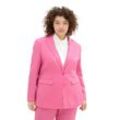 Blazer mit tiefem Reverskragen, im Leinen-Mix, pink, Gr.44