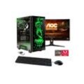 Hyrican Rockstar SET02369 Gaming-PC-Komplettsystem (27", AMD Ryzen 5 5600G, Radeon Graphics, 16 GB RAM, 1000 GB SSD, inklusive 27" Curved Monitor AOC C27G2ZE/BK), schwarz