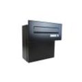 DOLS F-04 Schwarz (RAL 9005) Mauerdurchwurf Briefkasten (variable Tiefe) mit Klingel