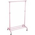 Single Clothes Rail Garment Rack Shoe Rack Storage, Pink