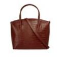 Cluty Handtasche Damen Leder gemustert, rot