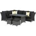 Primaster - Dining Lounge Set Comino Deluxe Garten Möbel Sitzgruppe Anthrazit