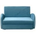 FURNIX Schlafsofa MELIDA 2 Polstercouch mit bequemes Bettkasten KR13 Blau