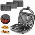 3 in 1 Sandwichmaker 3 abnehmbare Sandwich- Grill- Waffelplatten bpa frei Antihaftbeschichtung Küche Waffeleisen - Monzana