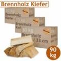 Flameup - Kiefer Brennholz Kaminholz Holz 90 kg Für Ofen und Kamin Kaminofen Feuerschale Grill Feuerholz Holzscheite Wood 33 cm kammergetrocknet