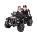 Kinder-Elektroauto Wrangler, 4x4 Jeep, 2-Sitzer, Fernbedienung, EVA-Reifen, Federung, 140 Watt (Schwarz)