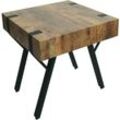 Beistelltisch HHG 742, Kaffeetisch Nachttisch Loungetisch Couchtisch, Metall mdf 50x50x50cm dunkle Wildeiche