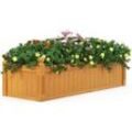 Costway - Blumenkasten aus Tannenholz, Rechteckiger Hochbeet mit Drainagesystem, Pflanzkasten für Gemüse & Blumen & Kräuter, Pflanzbeet für Garten,