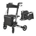 Juskys Rollator Vital faltbar, leicht & höhenverstellbar aus Aluminium bis 130 kg mit Sitz Schwarz