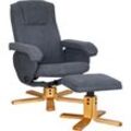 Charles Relaxsessel Hocker Sessel Fernsehsessel Drehsessel Polyester Holz Dunkelgrau - Svita