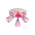 Brilliant LED Deckenstrahler PRINCESS, Halogen, LED wechselbar, Spotrondell rosa, 3 x GU10 max. 3W, 11cm Höhe, schwenkbar, Metall, rosa