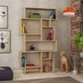 Karmato Modernes Bücherregal Display Unit Eiche Natur Hoch 168.5cm - Oak - Decortie