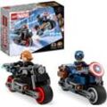 LEGO® Konstruktionsspielsteine Black Widows & Captain Americas Motorräder (76260), LEGO® Marvel, (130 St), Made in Europe, bunt