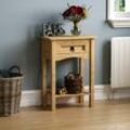 Corona 1 Drawer Console Table With Shelf Solid Pine Side End Hallway Table