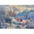 Schmidt Spiele Puzzle Disney, Die Schöne und das Biest, Zauberhafter Winterabend, 1000 Puzzleteile, Limited Christmas Edition, bunt