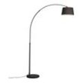 Moderne Bogenlampe schwarz mit schwarzem Stoffschirm - Arc Basic