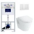 Villeroy&boch - WC-Pack Vorwandelement ViConnect + Vitra Integra Wand-WC + WC-Sitz aus Duroplast + Betätigungsplatte