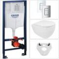 Bb infinity Wand wc spülrandlos mit SoftClose WC-Sitz & Grohe Vorwandgestell + skate Cosmopolitan Betätigungsplatte, chrom