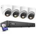 Annke - 8CH 5MP Videoüberwachungssets PoE nvr x 4 pcs 5MP 24/7 Farbsicherheitskameras Nachtsicht 2TB