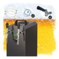 Komplett Set - Zapfanlage, Bierzapfanlage STREAM 50K mit Luftpumpe Bierkoffer, Durchlaufkühler 2-leitig Trockenkühler, bis zu 55 Liter/h - BLACK EDITION, KeyKeg,KeyKeg