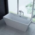 freistehende Luxus Acryl-Badewanne 170x80 cm elegant inkl. Siphon Überlaufschutz leicht zu pflegende