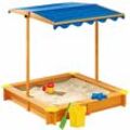 Buri - Holz-Sandkasten mit verstellbaren Dach 118cm Buddelkiste Sandkiste Sandbox