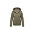 NAVAHOO Damen Kapuzensweatshirt Sportlicher Zip-Hoodie mit Dicken Tunnelzugkordeln Engelshaar