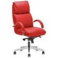 Nowy Styl Chefsessel Nadir Steel Kunstleder rot, Gestell alu