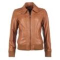 Blouson JCC "2999101-2", Damen, Gr. L, braun (cognac), Obermaterial 100% Leder, Futter: 100% Polyester, Jacken