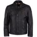 Blouson JCC "1416", Herren, Gr. 48, schwarz, Obermaterial 100% Leder, Rind / Futter: 100% Baumwolle, mit Knopf, Jacken