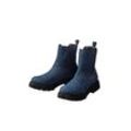 Chelsea-Boots aus Velourslederimitat, blau, Gr.37