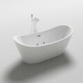 Freistehende Badewanne mit Whirlpoolfunktion ovalo plus - 180 x 90 cm Badewanne Freistehend Acrylwanne Badezimmer - Home Deluxe