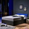 Led Bett mit Schubladen nube Farbe: Dunkelgrau, Größe: 140 x 200 cm Bett Mit Matratze 180X200 - Home Deluxe