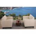 Sofa-Garnitur Couch-Garnitur 2x 2er Sofa Moncalieri Kunstleder ~ creme