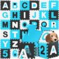 KIDIZ® 86 teilige Puzzlematte Kinderspielteppich Spielmatte Spielteppich Schaumstoffmatte Kinderteppich, Puzzle Zahlen und Buchstaben Schutzmatte