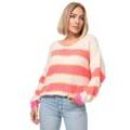 PM SELECTED Damen Strickpullover Kuscheliger Bunter Pullover Gestreifter Pulli in Einheitsgröße PM01