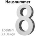 V2aox - Edelstahl Hausnummer 20 cm Groß Gross Haus Nummer 8 Zahlen Hausnummernschild Hausnummern Schild Gebürstet 3D Arial