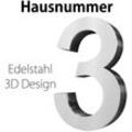 V2aox - Edelstahl Hausnummer 20 cm Groß Gross Haus Nummer 3 Zahlen Hausnummernschild Hausnummern Schild Gebürstet 3D Arial