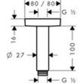 hansgrohe Decken-Anschlussstück E DN15 100 chrom 27467000