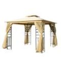 Outsunny Luxus Pavillon mit wasserabweisenden Dach gelb, schwarz 300 x 300 x 265 cm (LxBxH)