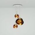 Tom Dixon Hängelampe Melt Trio Round, Ø 81 cm, amber gold