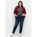 Schmale Jeans in Curvy-Schnitt PIA, in 5-Pocket-Form, dark blue Denim, Gr.20