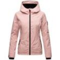 MARIKOO Damen Sportliche Outdoorjacke Übergangs Regenjacke mit Kapuze Brombeere