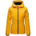 MARIKOO Damen Sportliche Outdoorjacke Übergangs Regenjacke mit Kapuze Brombeere