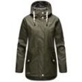 NAVAHOO Damen Warmer Regenjacke Wasserdichter Regenmantel mit Kapuze Oceans Heart