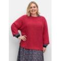 Oversized-Pullover mit 3/4-Arm, aus Bändchengarn, orchidee, Gr.40/42