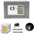 Day Plus - Tresor Klein Elektronischer Safe Minisafe Wandtresor Mini Tresor Stahlsafe Möbeltresor Wandsafe Elektronikschloss 2 Schlüssel -8.5L (Grau)