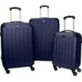 Travel Pal Trolleyset Austin, 4 Rollen, (3 tlg), Kofferset Reisegepäck Hartschalen-Trolley-Set mit Zahlenschloss, blau