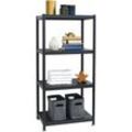 Industrial Style Metal Shelf 61x41x130 Black Shelving Unit 4 Level Storage Rack - schwarz